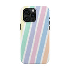 Pretty Pastel Lines Phone Case (Apple & Android) - Pink Sweetheart