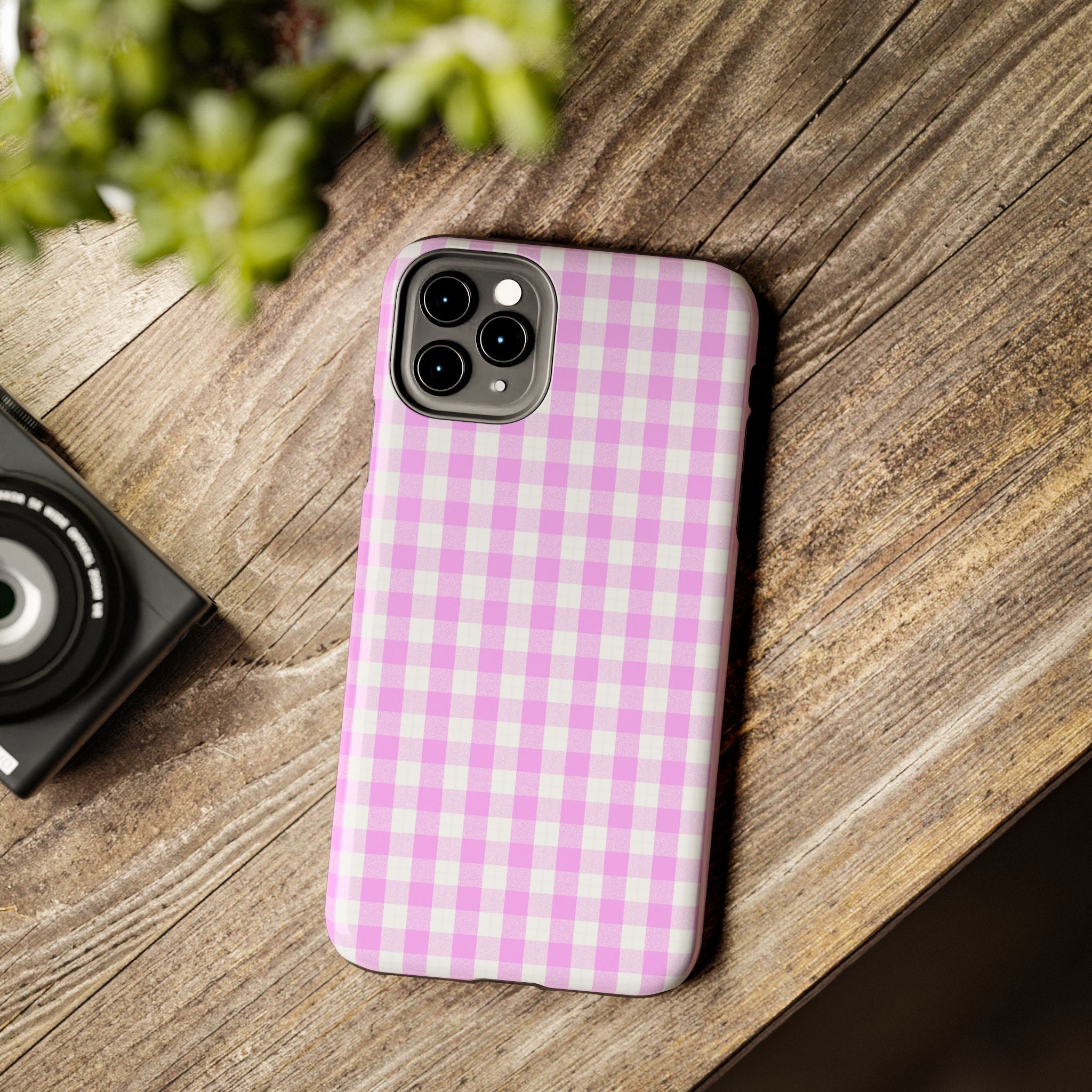 Pink Gingham Phone Case (Apple & Android)