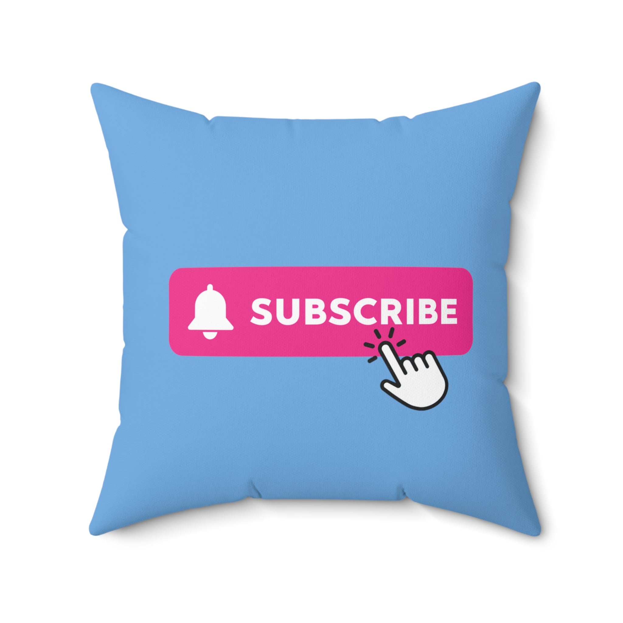 Soft Blue Subscribe Square Pillow