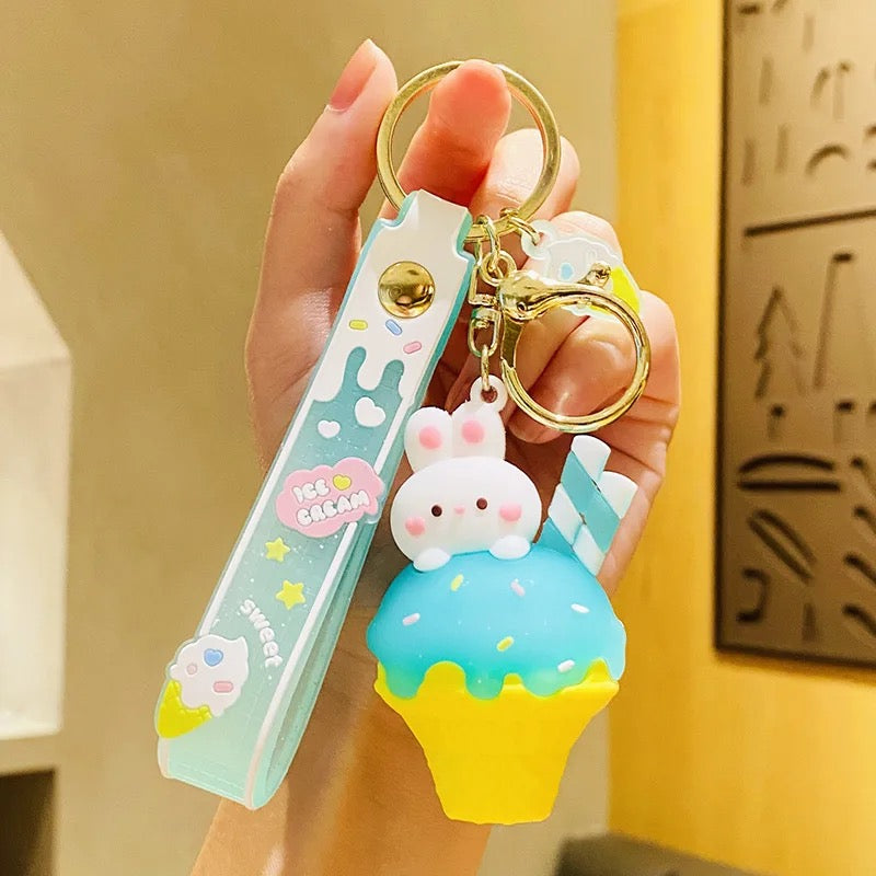 Bunny Ice Cream Keychain