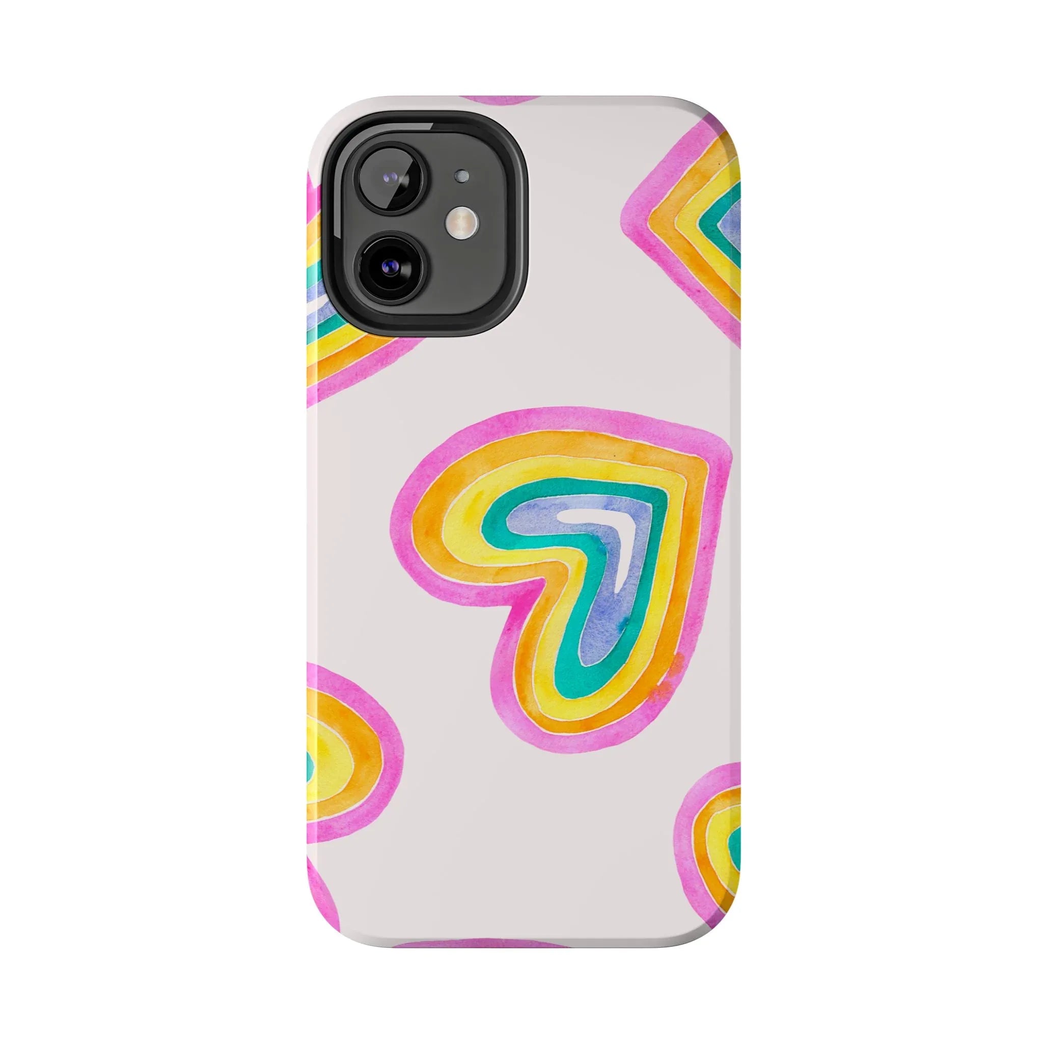 Rainbow Hearts Phone Case (Apple & Android) - Pink Sweetheart
