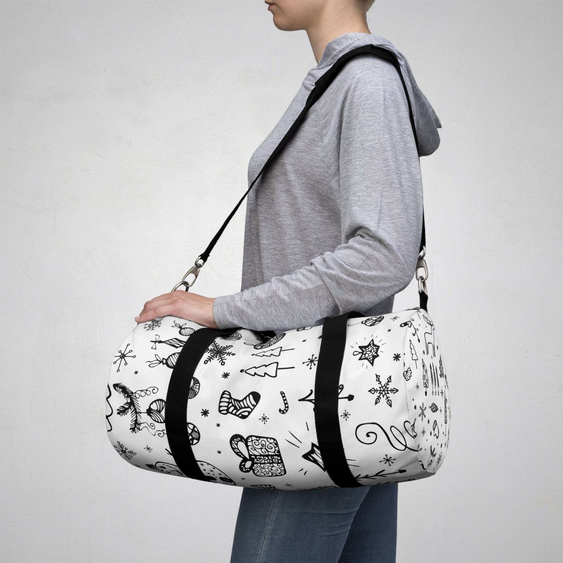 Black and White Christmas Duffel Bag