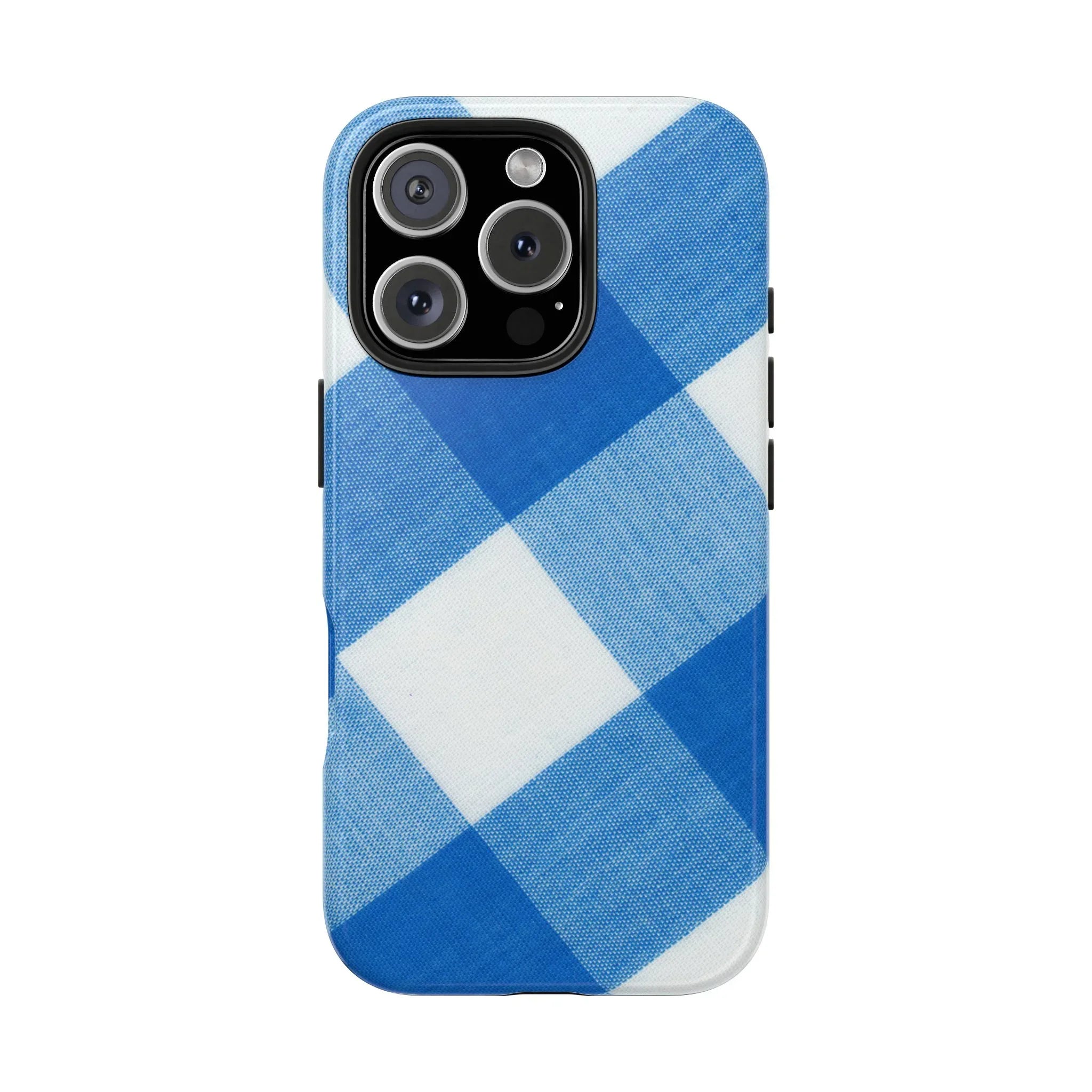 Classic Blue Gingham Phone Case (Apple & Android) - Pink Sweetheart