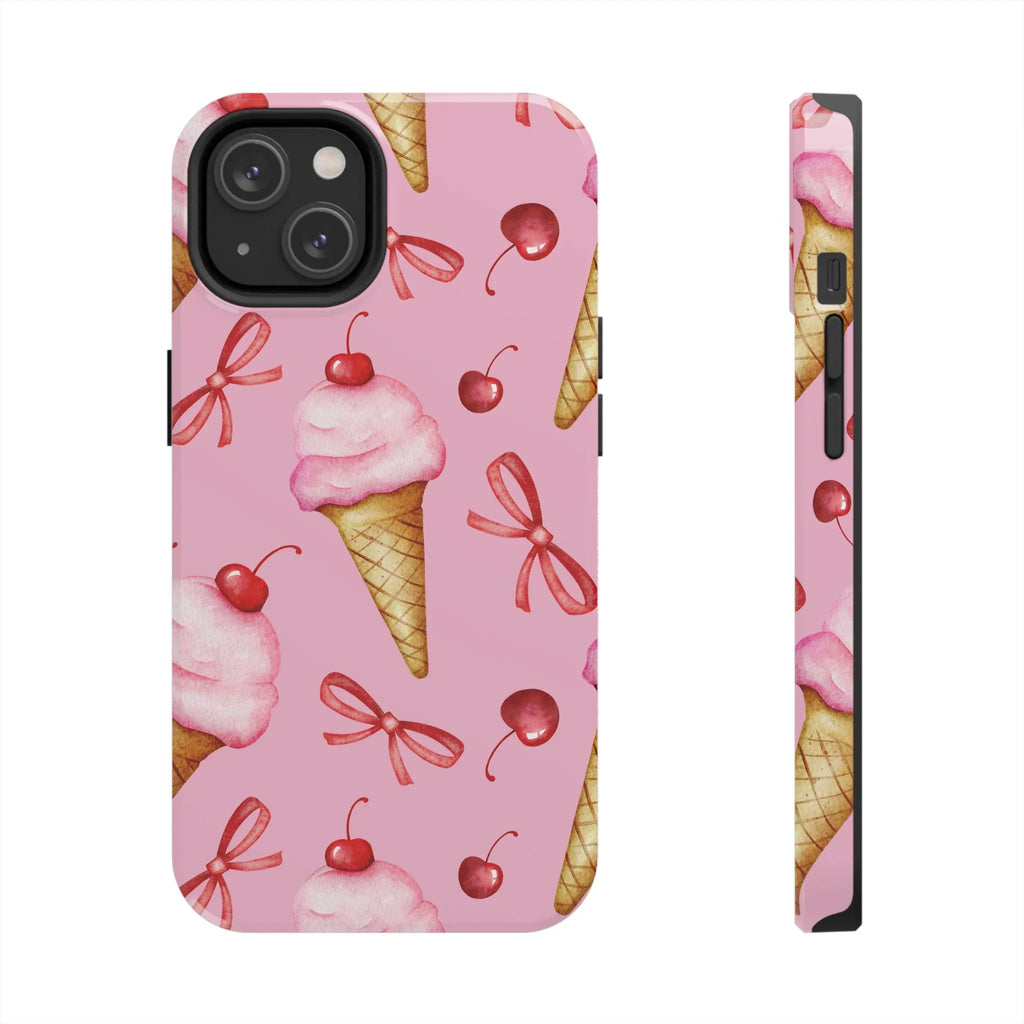 Cherry on Top Ice Cream Phone Case (Apple & Android) - Pink Sweetheart