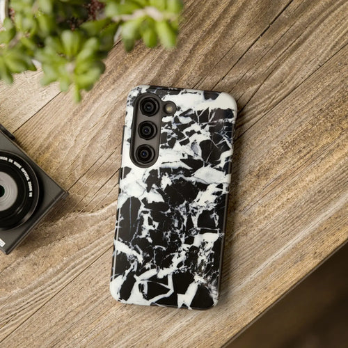 Black & White Shattered Phone Case (Apple & Android) - Pink Sweetheart