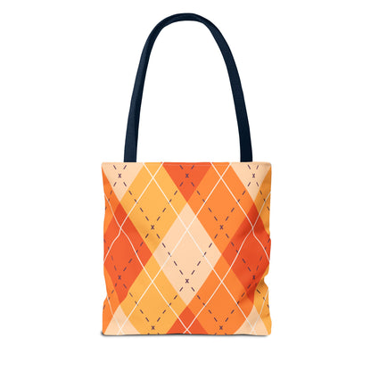 Orange Argyle Halloween Tote Bag