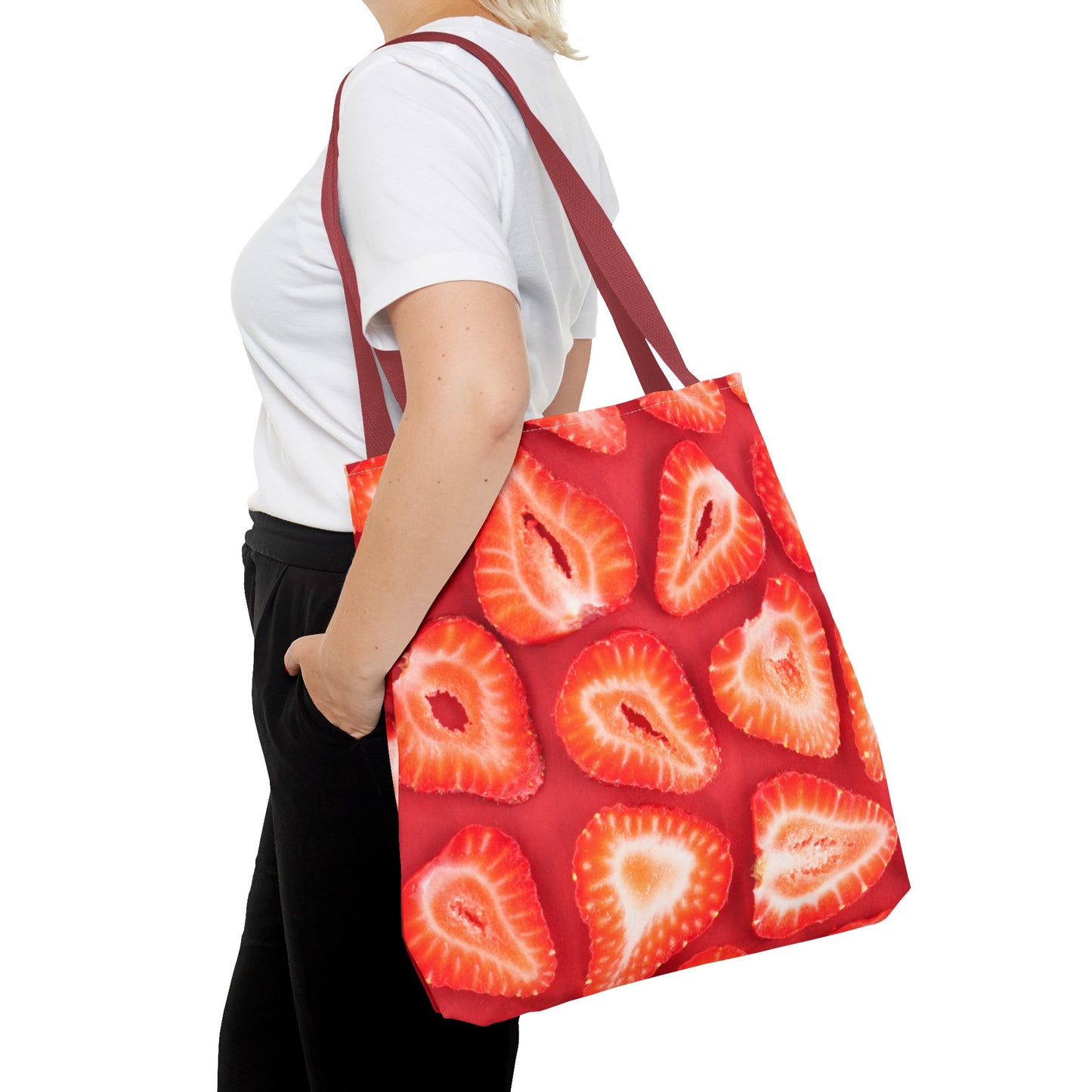 Sweet Sliced Strawberries Tote Bag