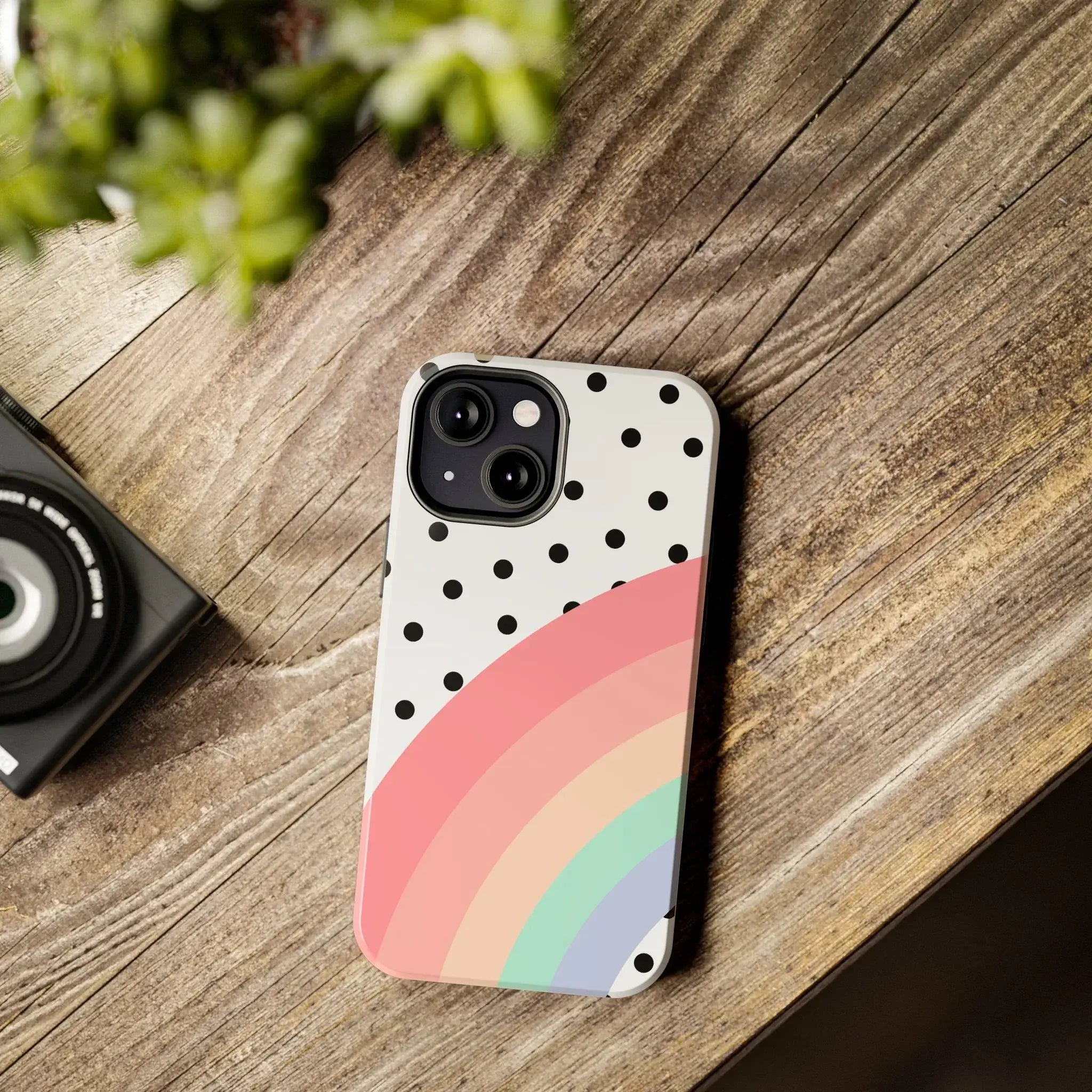 Polka Dot Rainbow Phone Case (Apple & Android) - Pink Sweetheart
