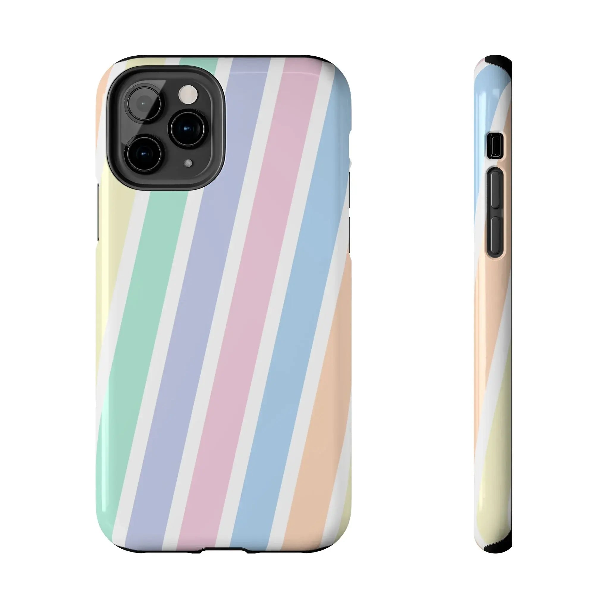 Pretty Pastel Lines Phone Case (Apple & Android) - Pink Sweetheart