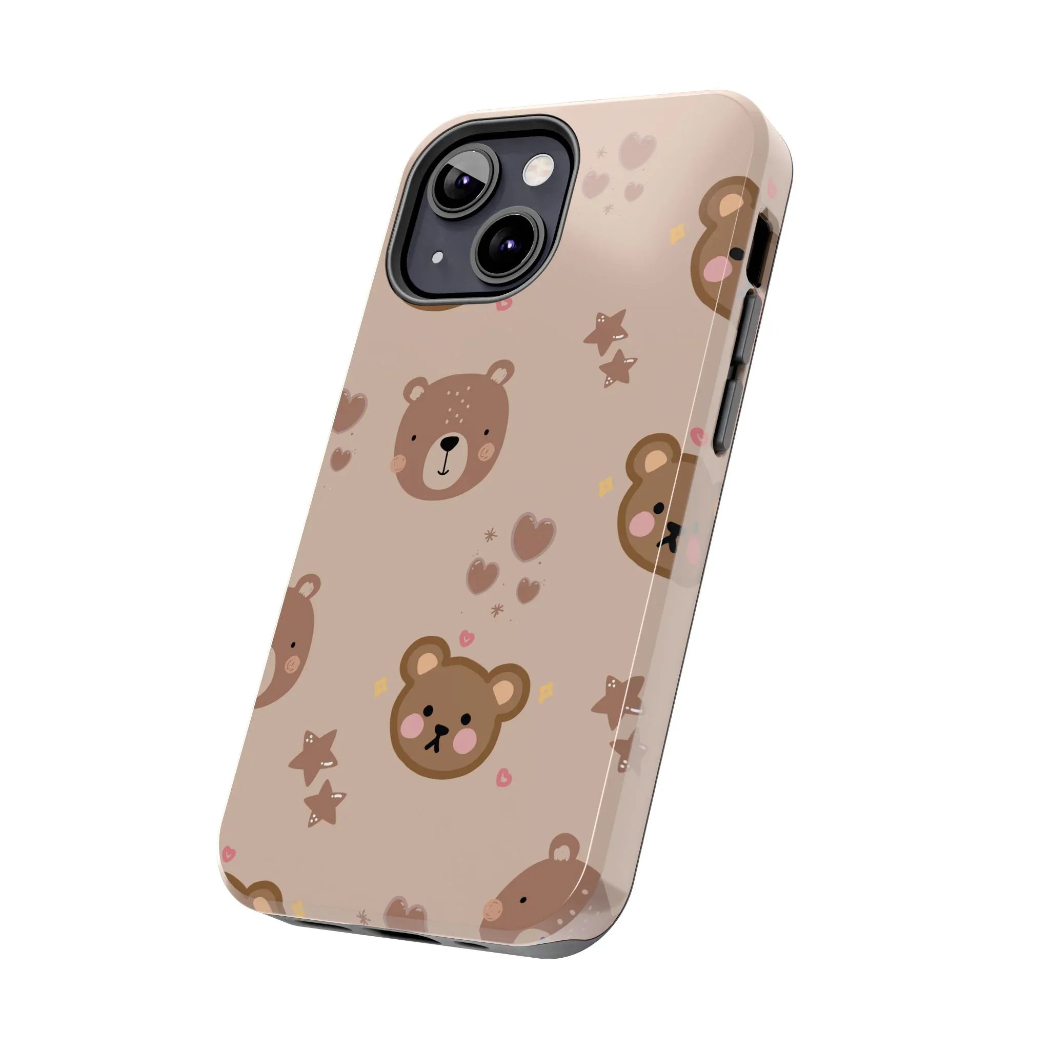 Boho Brown Bear Phone Case (Apple & Android) - Pink Sweetheart