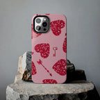 Sparkling Red Hearts Phone Case (Apple & Android) - Pink Sweetheart