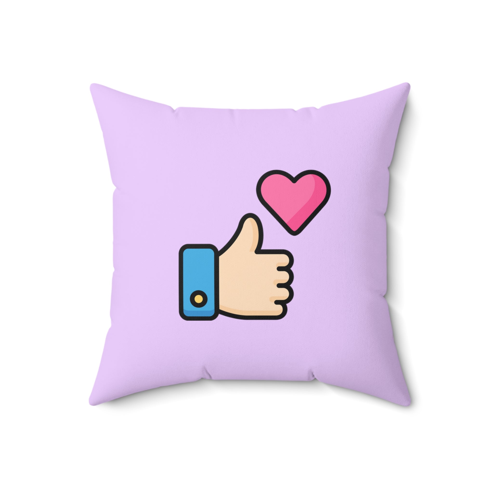 Social Media Thumbs Up Square Pillow - Lilac