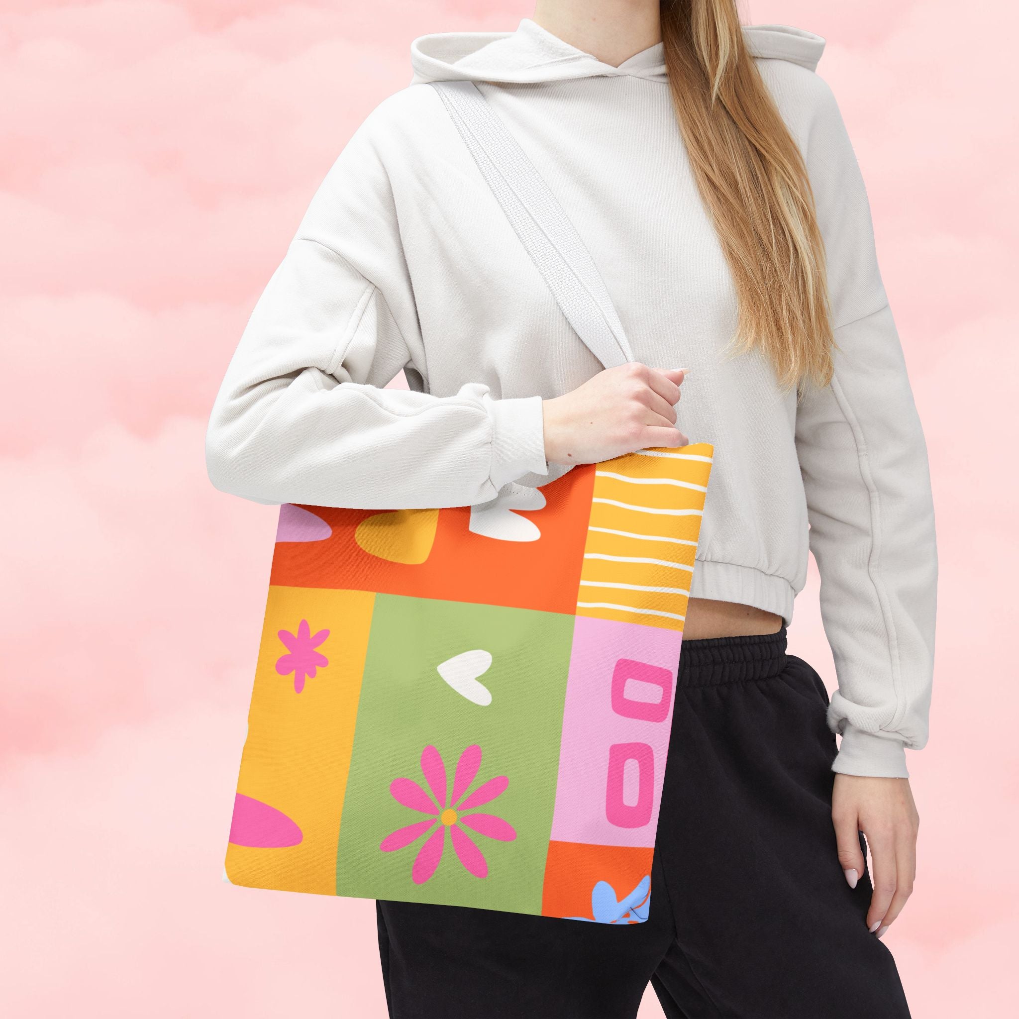 Vibrant Kawaii Floral Tote Bag