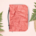 Wrinkled Red Coral Paper Book Cover