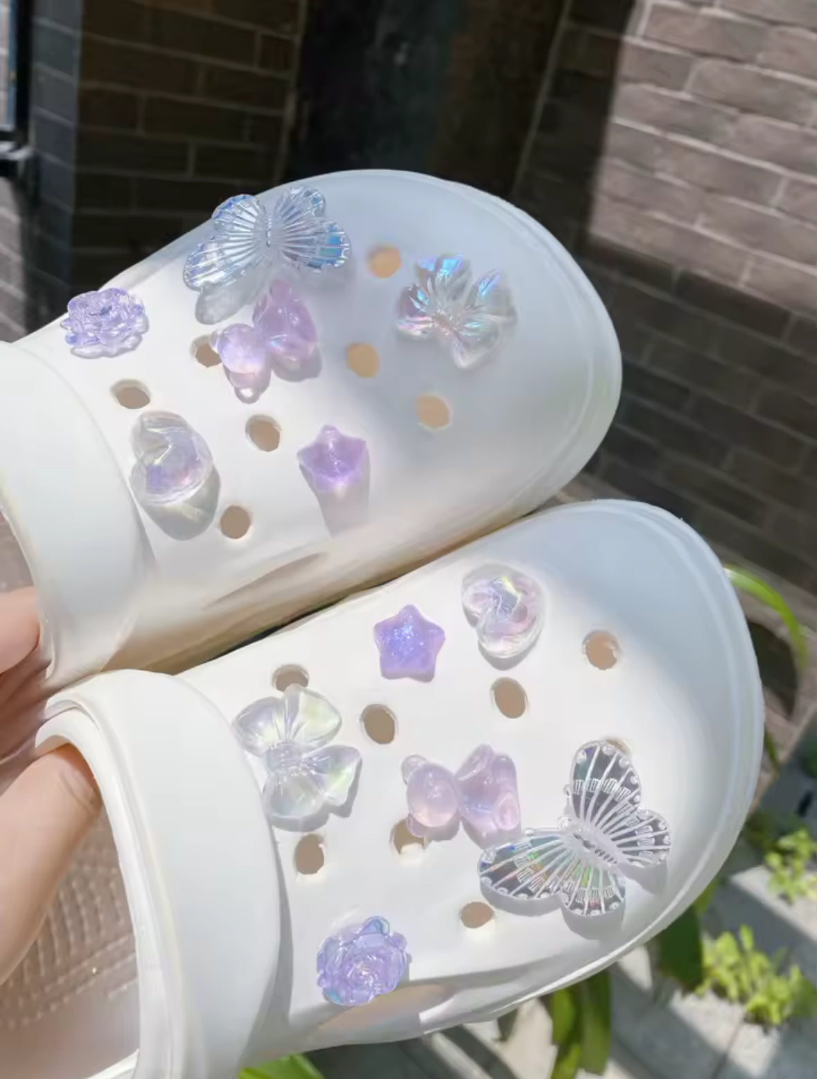 Soft Lilac Clog Charms Set