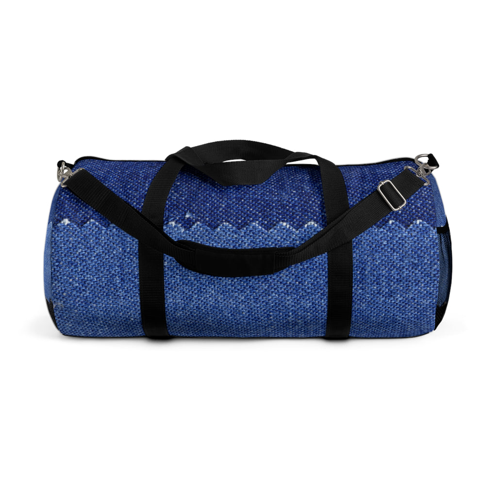 Blue Denim Print Duffel Bag