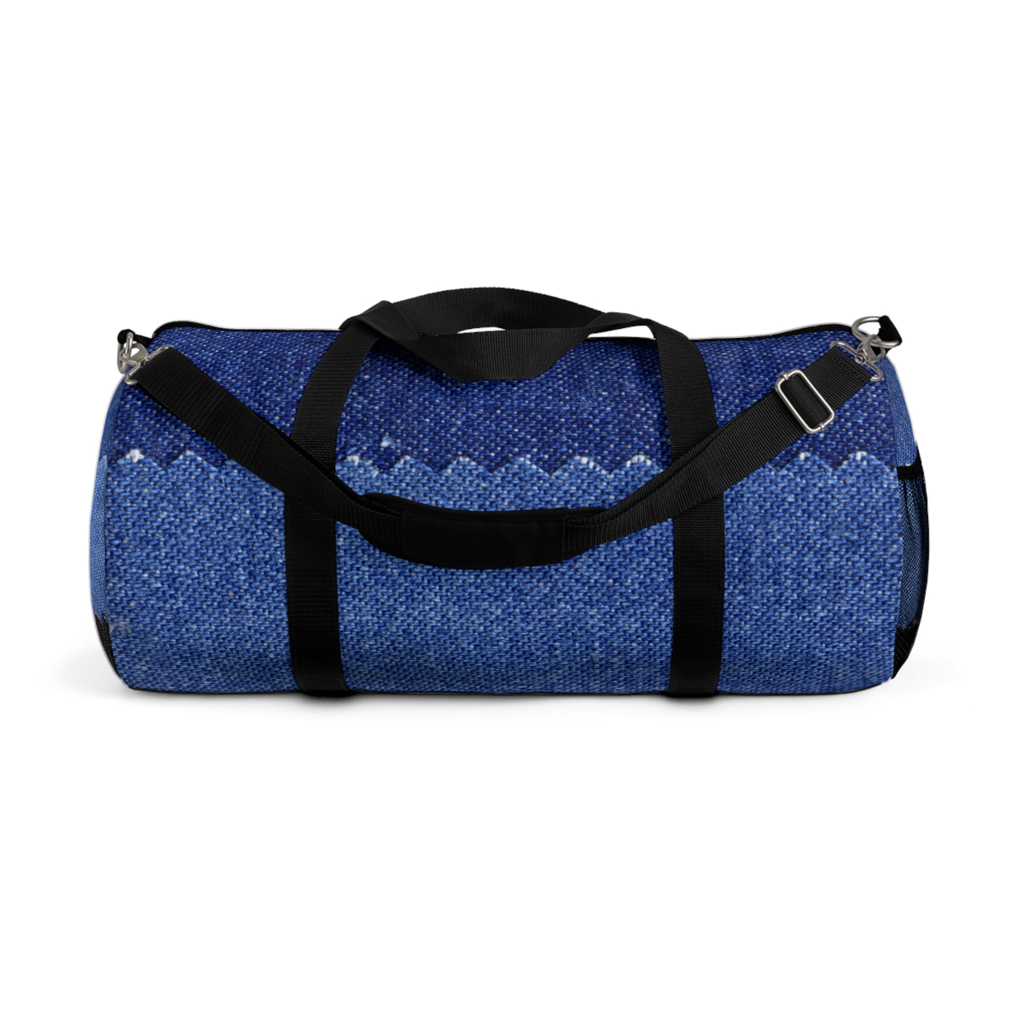 Blue Denim Print Duffel Bag