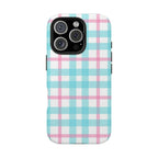 Pastel Gingham Phone Case (Apple & Android) - Pink Sweetheart