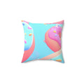 Kawaii Donut Extravaganza Square Pillow - Pink Sweetheart