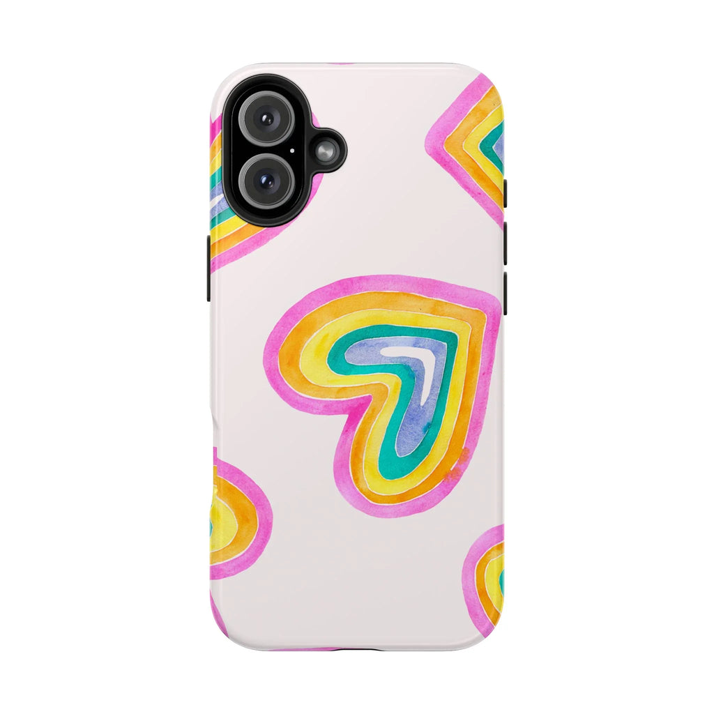 Rainbow Hearts Phone Case (Apple & Android) - Pink Sweetheart