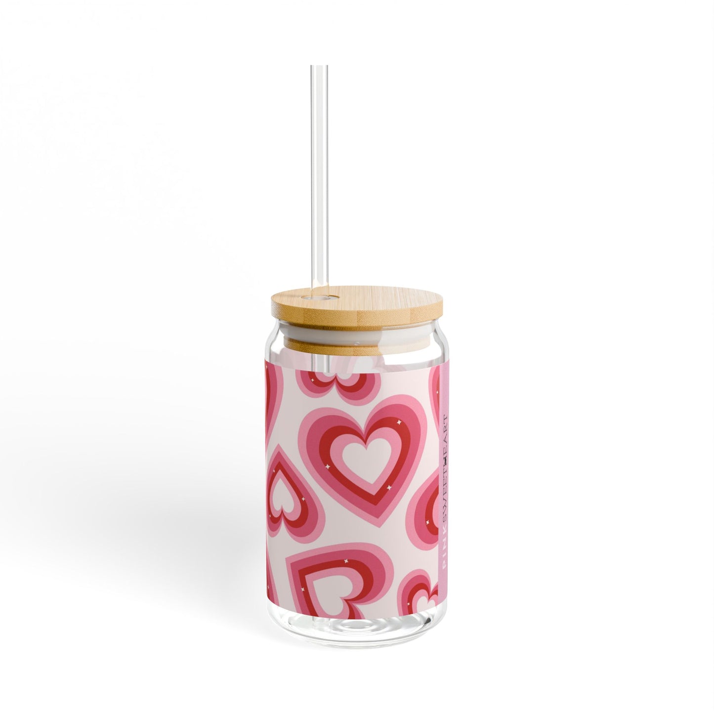 Valentine Hearts Sipper Glass, 16oz