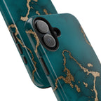 Green & Gold Marble Phone Case (Apple & Android)