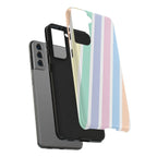 Pretty Pastel Lines Phone Case (Apple & Android) - Pink Sweetheart