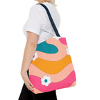 70s Floral Retro Aesthetic Tote Bag