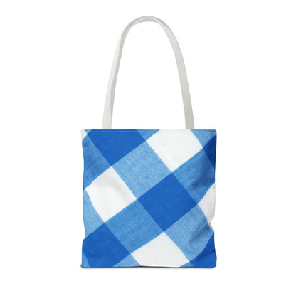 Chic Blue Gingham Tote Bag