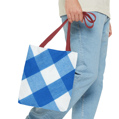 Chic Blue Gingham Tote Bag