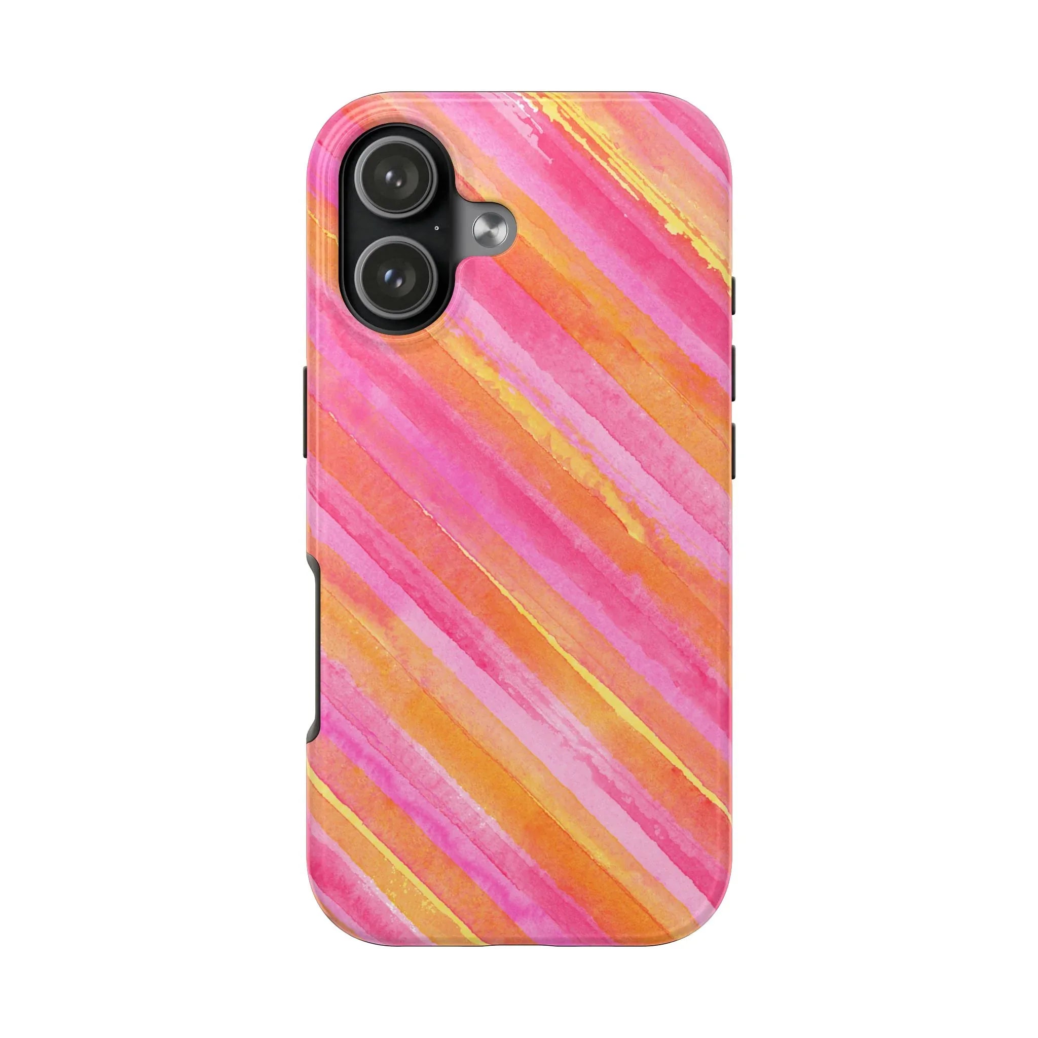 Pink Lemon Stripes Phone Case (Apple & Android) - Pink Sweetheart