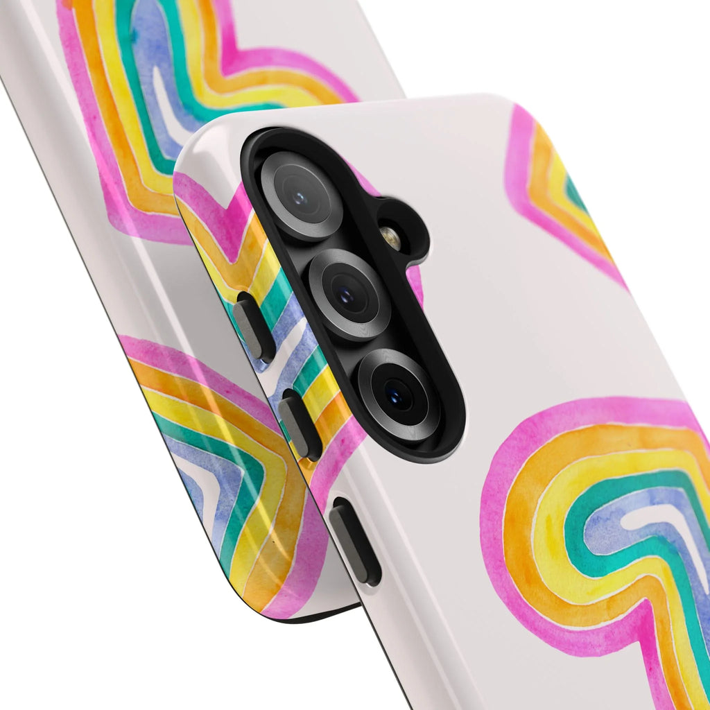 Rainbow Hearts Phone Case (Apple & Android) - Pink Sweetheart