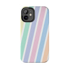 Pretty Pastel Lines Phone Case (Apple & Android) - Pink Sweetheart