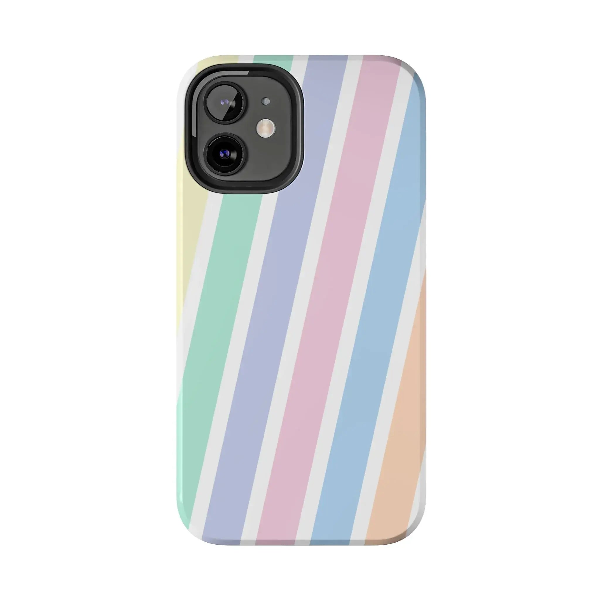Pretty Pastel Lines Phone Case (Apple & Android) - Pink Sweetheart