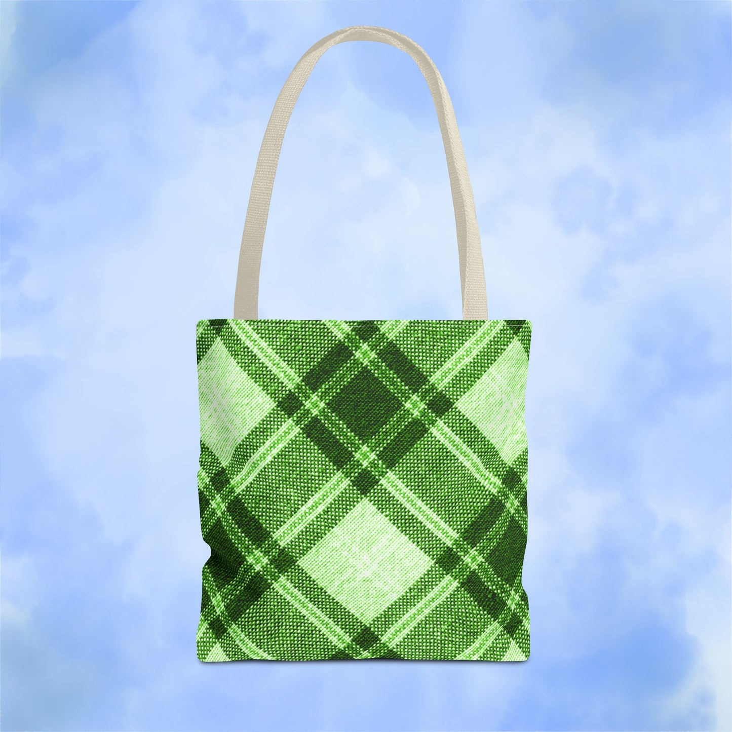 Lush Green Plaid Tote Bag