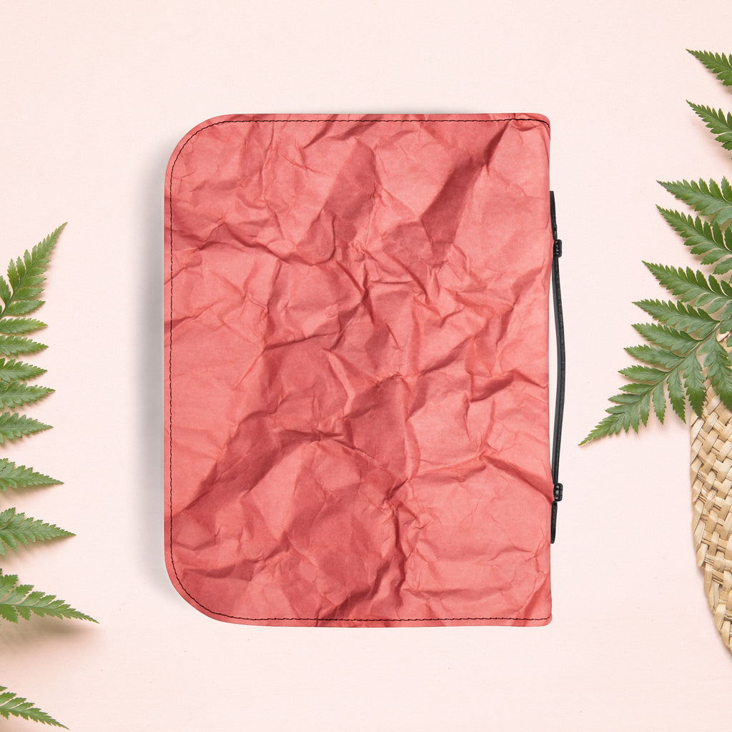 Wrinkled Red Coral Paper Book Cover