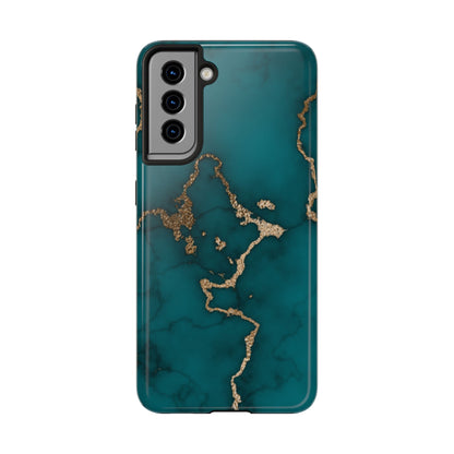 Green & Gold Marble Phone Case