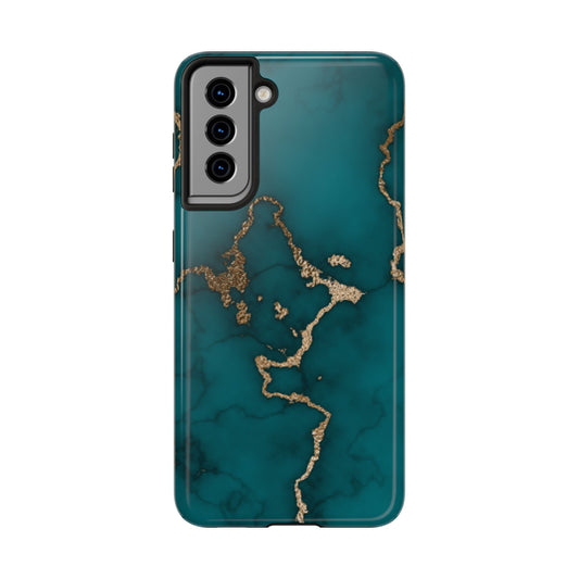 Green & Gold Marble Phone Case