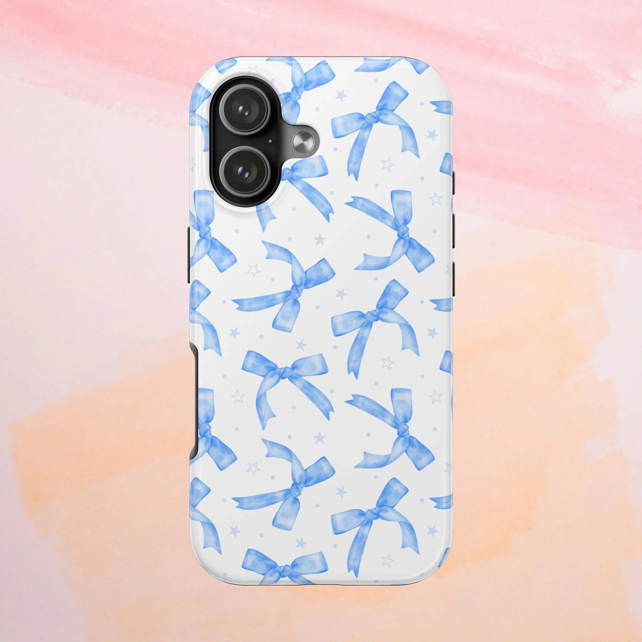 Lacey Baby Blue Ribbons Phone Case (Apple & Android) - Pink Sweetheart