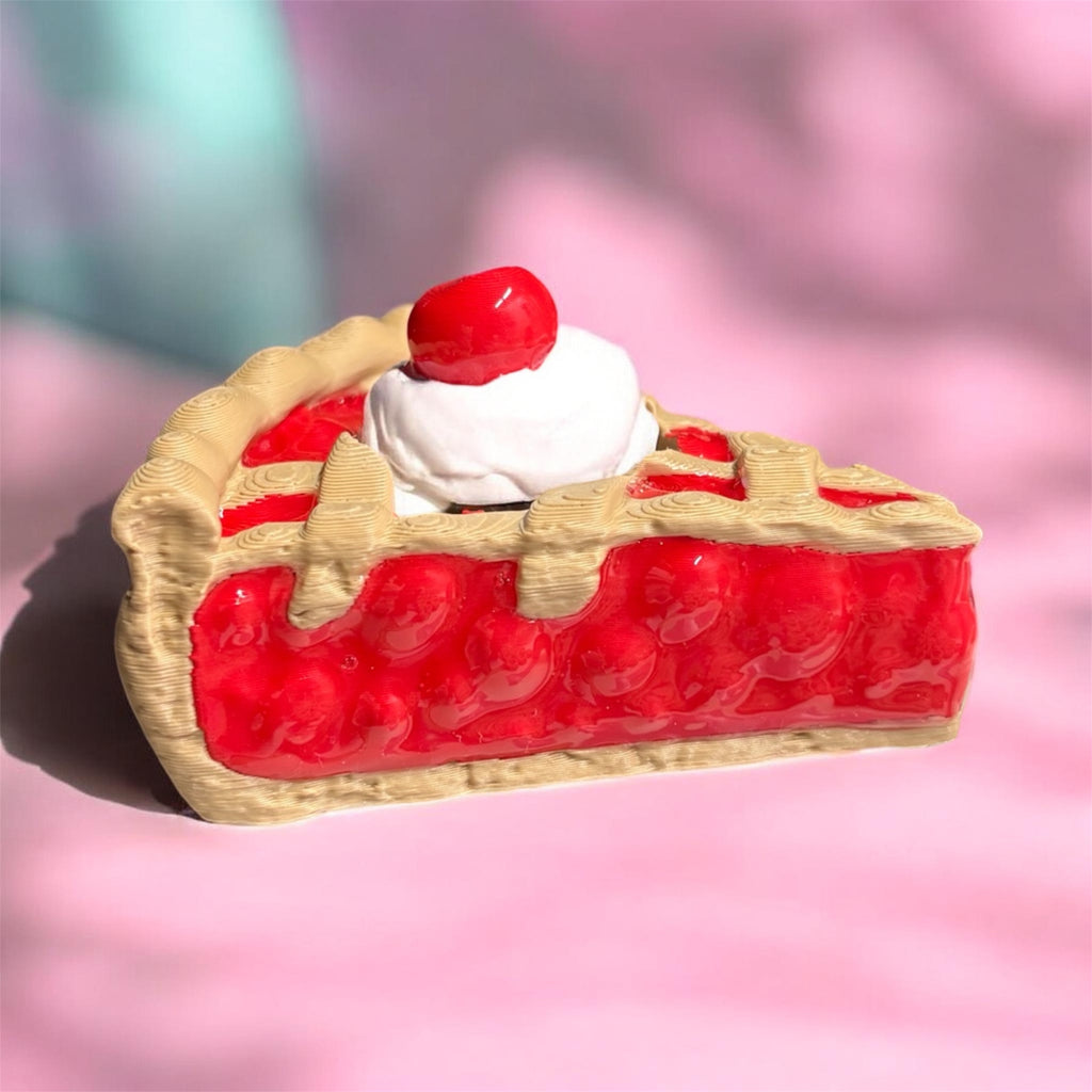 Sliced Cherry Pie Clicker Fidget Keychain