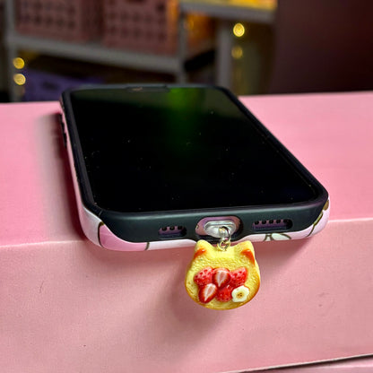 Strawberry Kitty Toast Dust Plug Charm