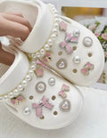 Dainty Pink Coquette Clog Charms Set - Pink Sweetheart