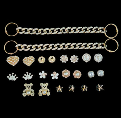 Golden Bling Clog Charms Set