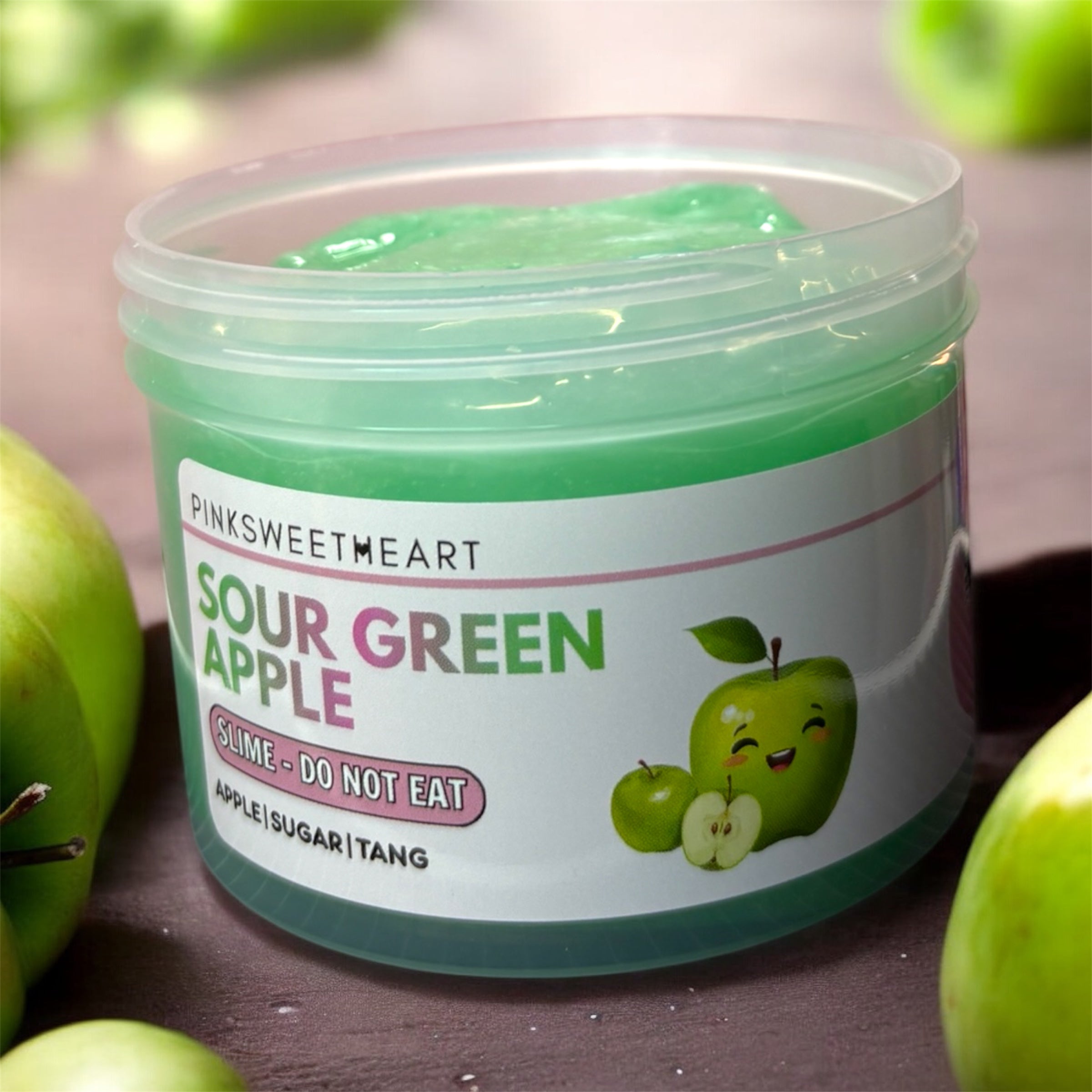 Sour Green Apple Scented Glossy Slime