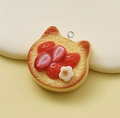 Strawberry Kitty Toast Dust Plug Charm