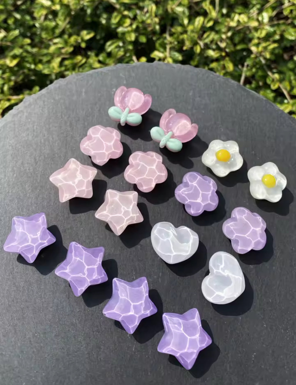 Purple Periwinkle Pearl Clog Charms Set
