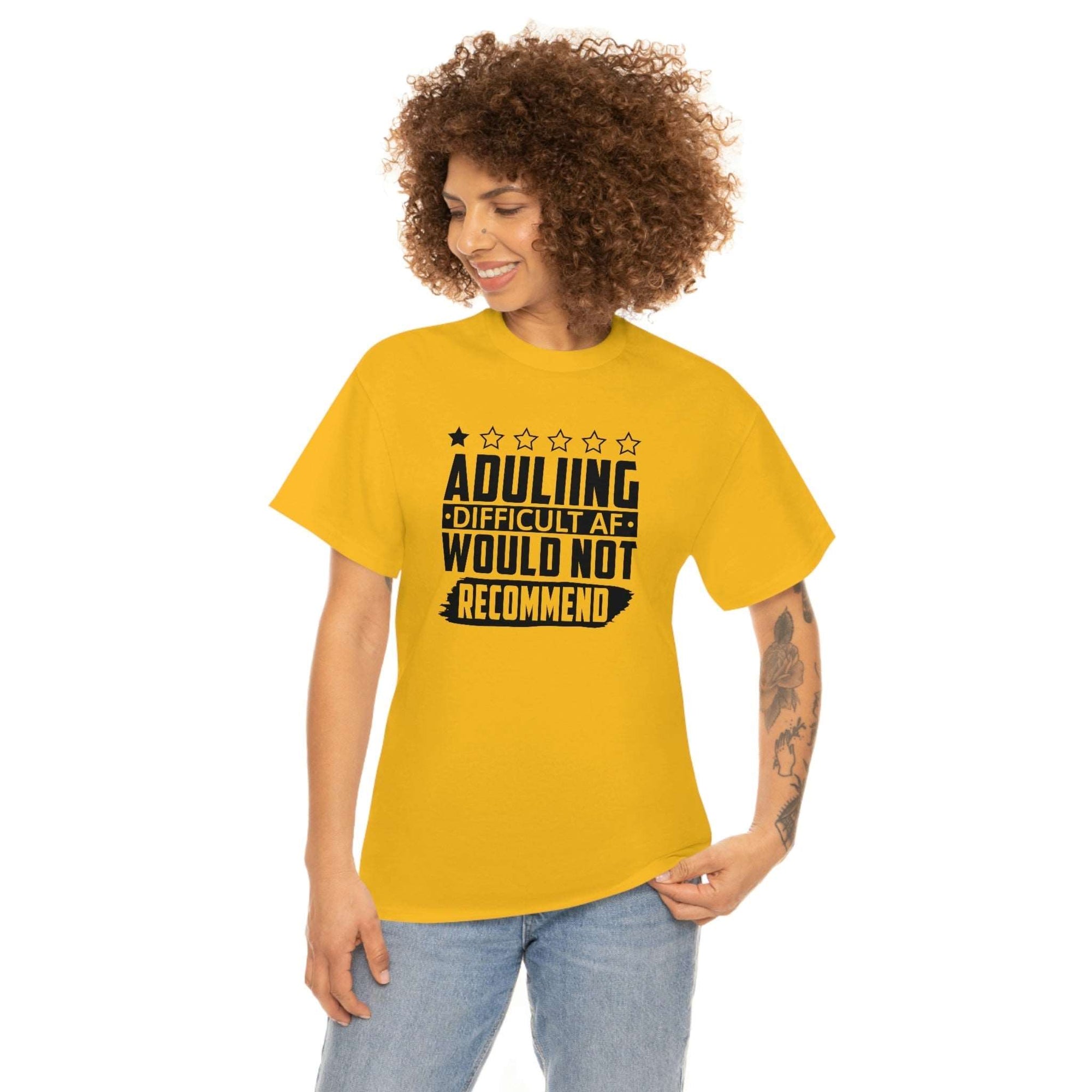 Adulting is Hard Do Not Recommend Cotton Tee T-Shirt Pink Sweetheart