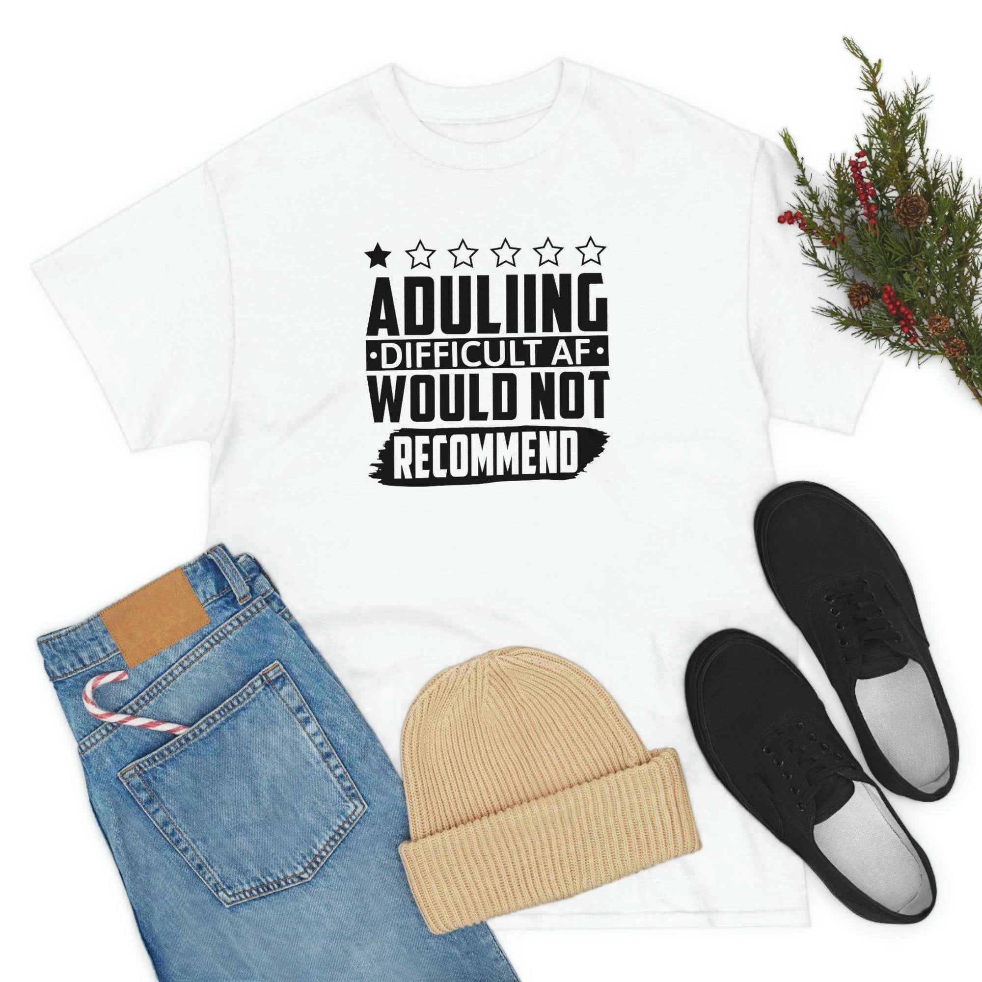 Adulting is Hard Do Not Recommend Cotton Tee T-Shirt Pink Sweetheart
