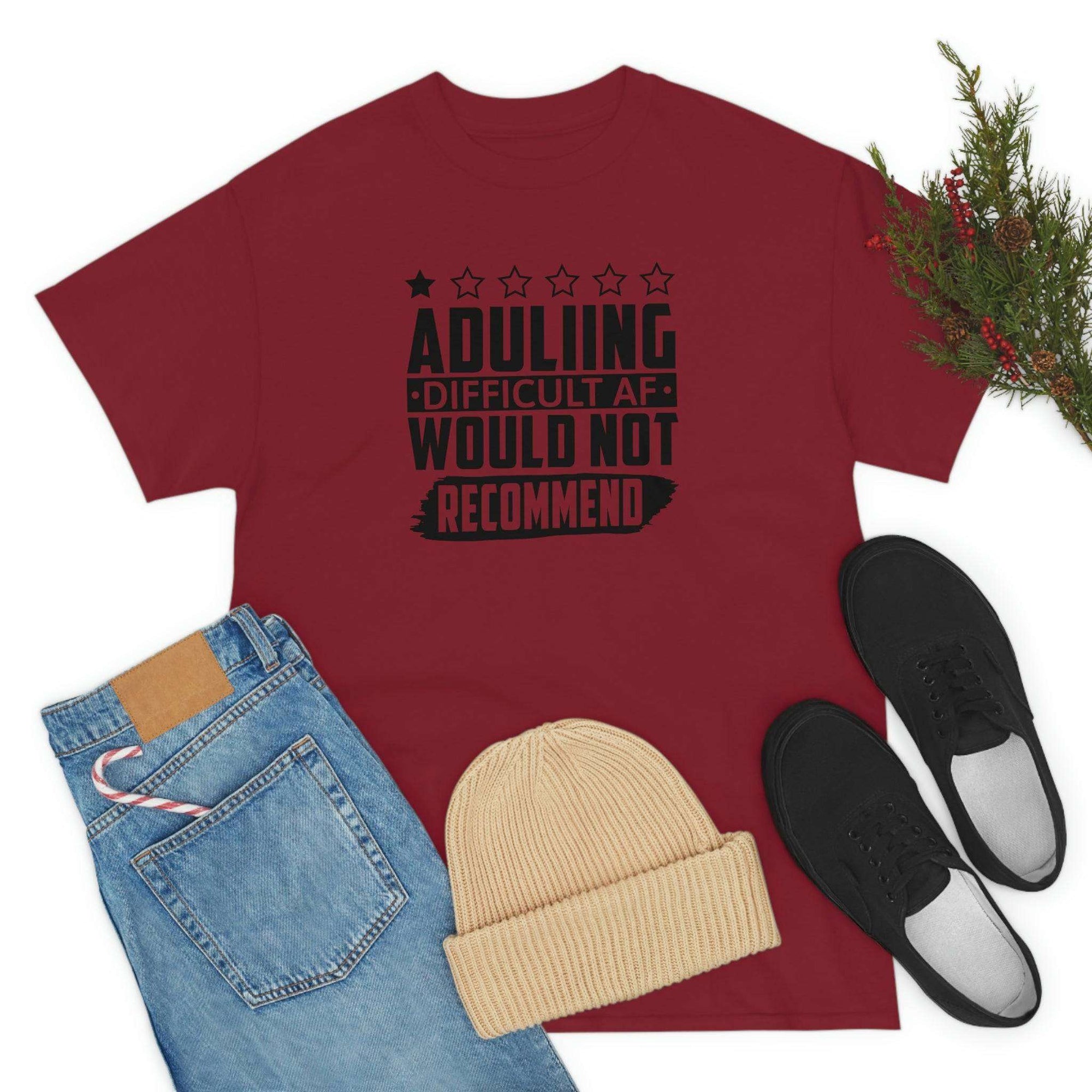 Adulting is Hard Do Not Recommend Cotton Tee T-Shirt Pink Sweetheart