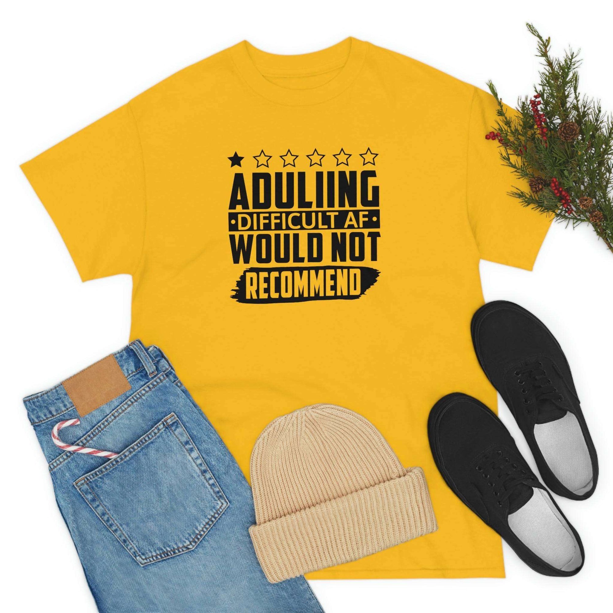 Adulting is Hard Do Not Recommend Cotton Tee T-Shirt Pink Sweetheart
